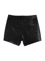 Girl's Faux Leather Mini Short