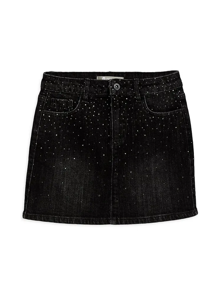 Little Girl's & Girl's Lisa Ombré Stud Denim Mini Skirt