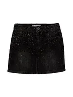 Little Girl's & Girl's Lisa Ombré Stud Denim Mini Skirt