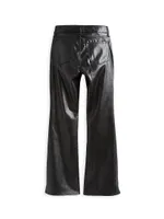 Girl's Faux Leather Flare Pants