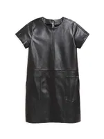 Girl's Faux Leather Dress