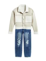 Little Girl's & Reversible Sherpa Trucker Jacket