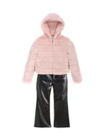 Little Girl's & Sherpa Zip-Up Jacket