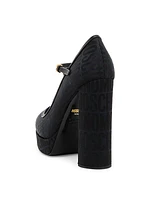 80MM Logo Jacquard Mary Jane Pumps