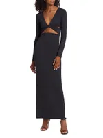 Cut-Out Scuba Maxi Dress