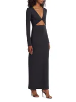 Cut-Out Scuba Maxi Dress