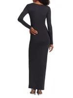 Cut-Out Scuba Maxi Dress