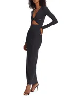 Cut-Out Scuba Maxi Dress