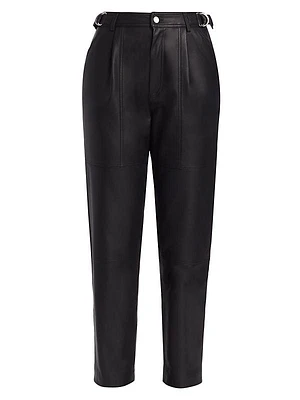 Hazel Buckled Leather Pants