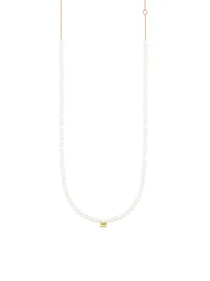 Cocktail 18K Rose Gold, Cultured Pearl & Lemon Quartz Pendant Necklace