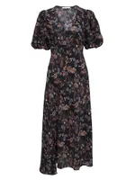 Maia Silk-Blend Floral Midi-Dress