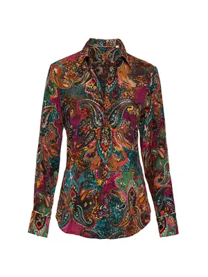 Gabriela Paisley Silk-Blend Shirt
