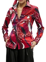 Priscilla Sateen Geometric Shirt