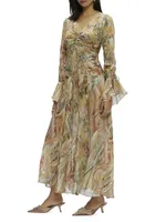 Diana Chiffon Scenic Midi-Dress