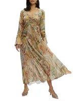 Diana Chiffon Scenic Midi-Dress