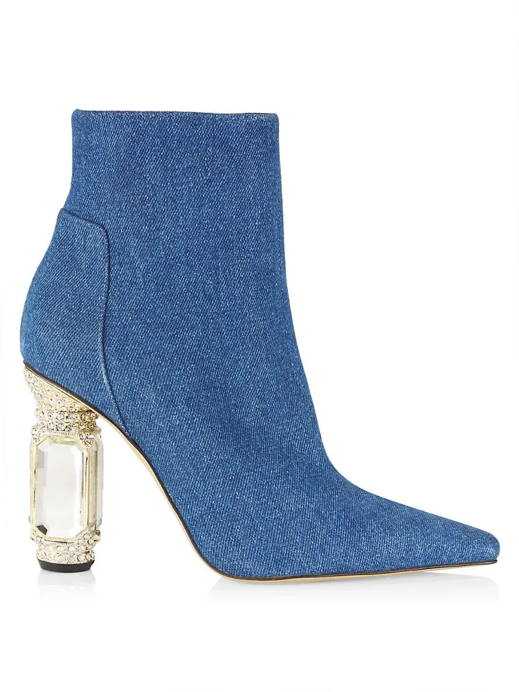 Warner Bros X Nalebe Aurum 100MM Denim Sculptural Ankle Boots