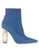 Warner Bros X Nalebe Aurum 100MM Denim Sculptural Ankle Boots