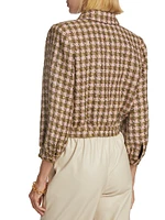 Bridges Cropped Metallic Tweed Jacket