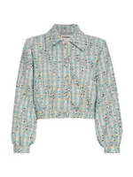 Bridges Cropped Metallic Tweed Jacket