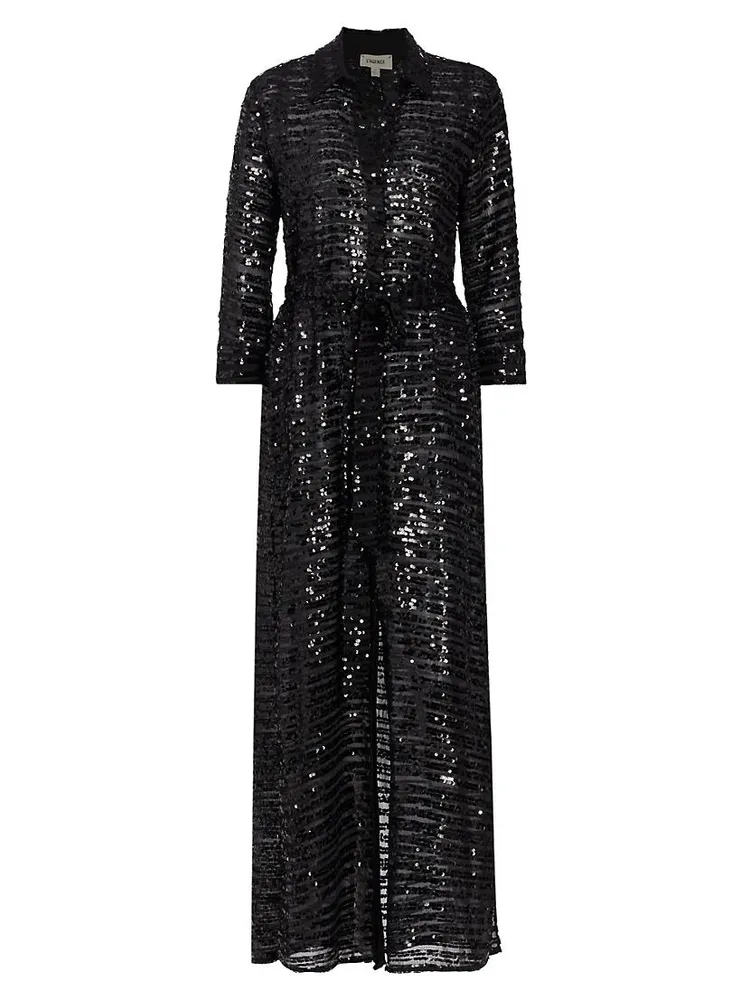 Cameron Sequined Maxi Shirtdress