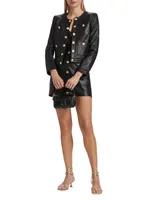 Jayde Collarless Leather Jacket