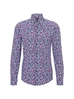 Slim-Fit Shirt Printed Performance-Stretch Fabric