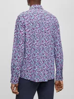 Slim-Fit Shirt Printed Performance-Stretch Fabric