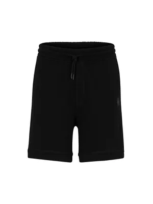 Drawstring Shorts French Terry Cotton with Logo Patch