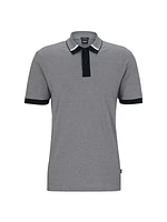 Regular-Fit Polo Shirt with Two-Tone Micro Pattern