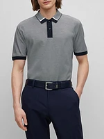 Regular-Fit Polo Shirt with Two-Tone Micro Pattern