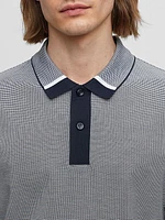 Regular-Fit Polo Shirt with Two-Tone Micro Pattern