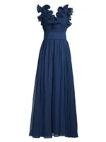 Sleeveless Ruffle Gown