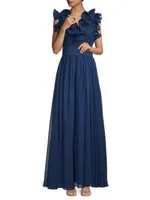 Sleeveless Ruffle Gown