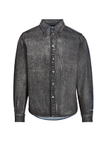 Denim Acid Wash Button-Front Shirt