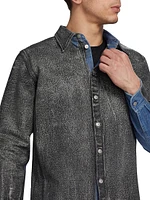 Denim Acid Wash Button-Front Shirt