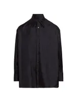 Logo Jacquard Satin Button-Up Shirt