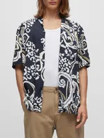 Relaxed-Fit Shirt Paisley-Print Canvas