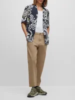 Relaxed-Fit Shirt Paisley-Print Canvas