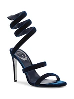 Cleo 105MM Velvet Wrap Stiletto Sandals