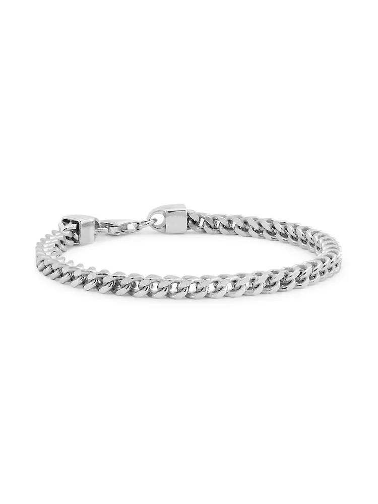 COLLECTION Sterling Silver Semi-Solid Square Franco Chain Bracelet