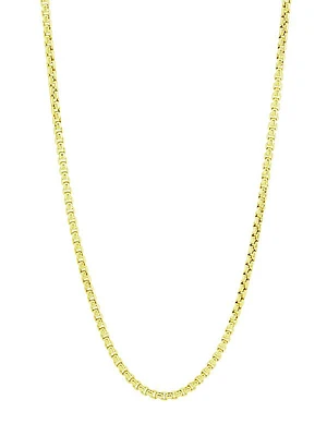 COLLECTION 14K Yellow Gold Lite Round Box Chain Necklace