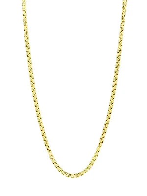 COLLECTION 14K Yellow Fold Lite Round Box Chain Necklace