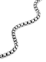 COLLECTION Sterling Silver Shiny Lite Round Box Chain Necklace