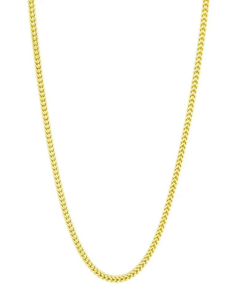 COLLECTION 14K Yellow Gold Semi-Solid Square Franco Chain Necklace