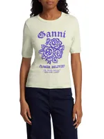 Logo Flower Fitted T-Shirt