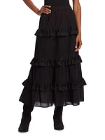 Amaya Embroidered Eyelet Maxi Skirt