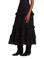 Amaya Embroidered Eyelet Maxi Skirt