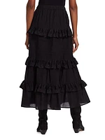 Amaya Embroidered Eyelet Maxi Skirt