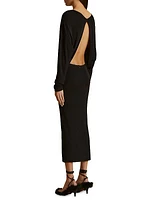 Trina Draped Open-Back Maxi Dress