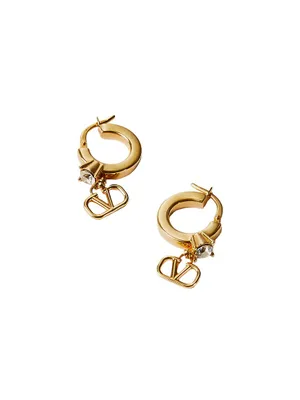 Mini Vlogo Signature Metal Earrings With Swarovski® Crystals